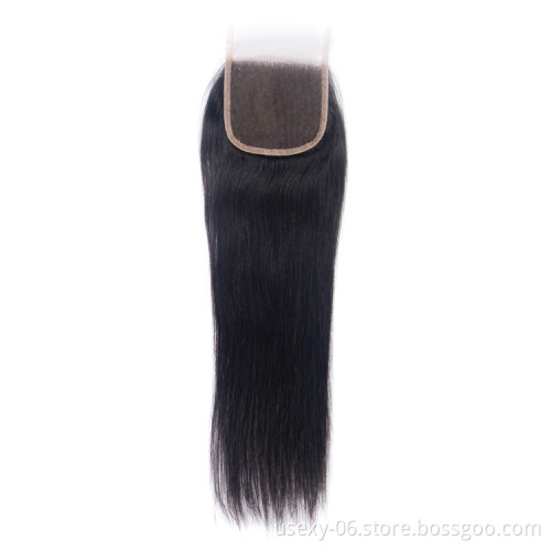 cheapest 4*4 lace closure  100% brazilian Straight  Human hair swiss  Lace Closure